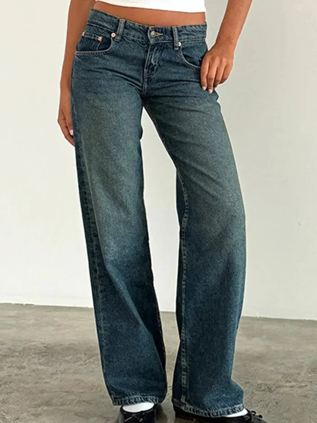 Women's Wide Leg Jeans with Tailored Full Length, view 7 of 12