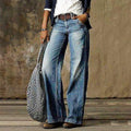 Women's Wide Leg Jeans with Vintage Wash Relaxed Fit, view 1 of 4