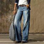 Women's Wide Leg Jeans with Vintage Wash Relaxed Fit, view 1 of 4