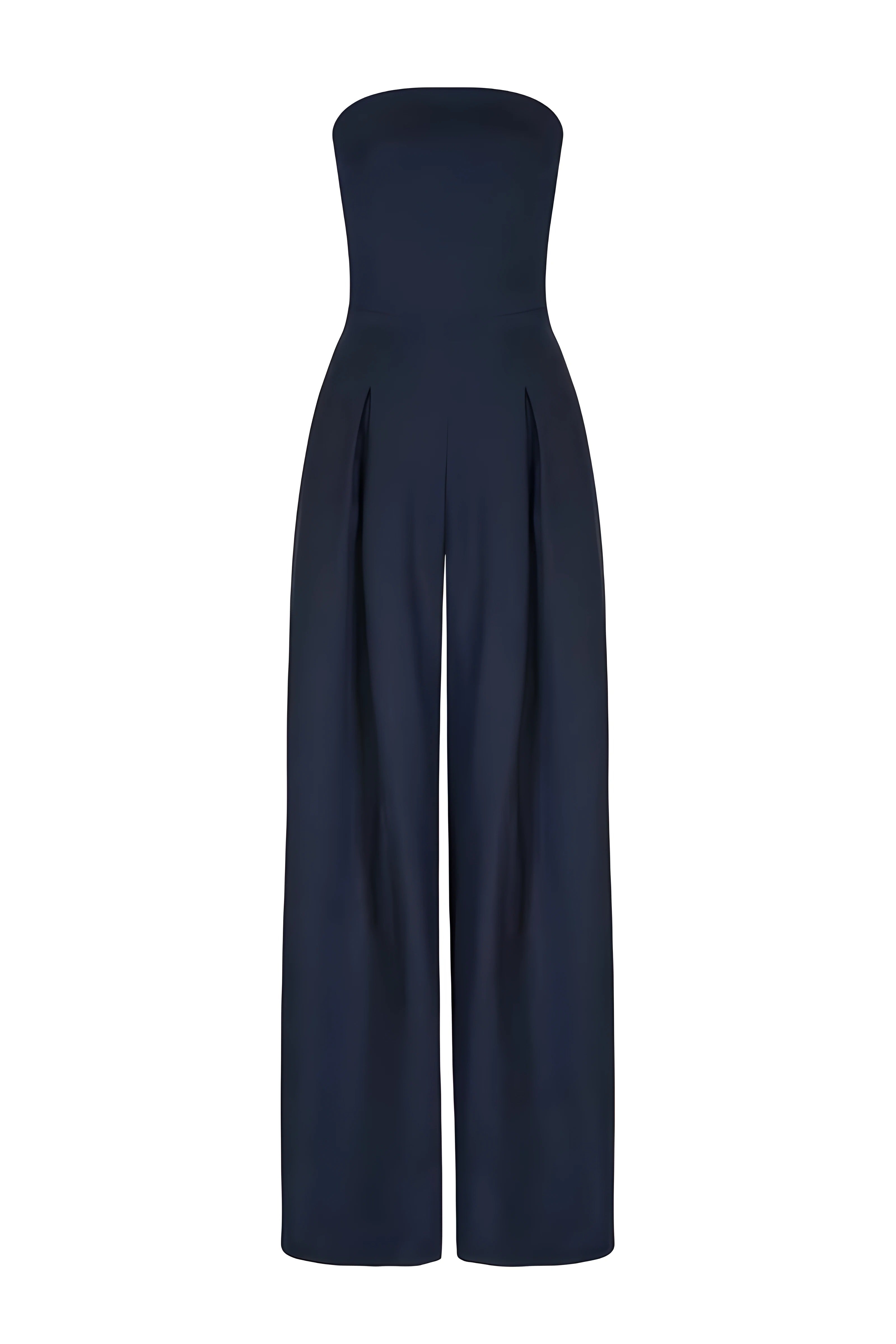 Women's Wide Leg Jumpsuit with Strapless Tailored Fit, view 4 of 9