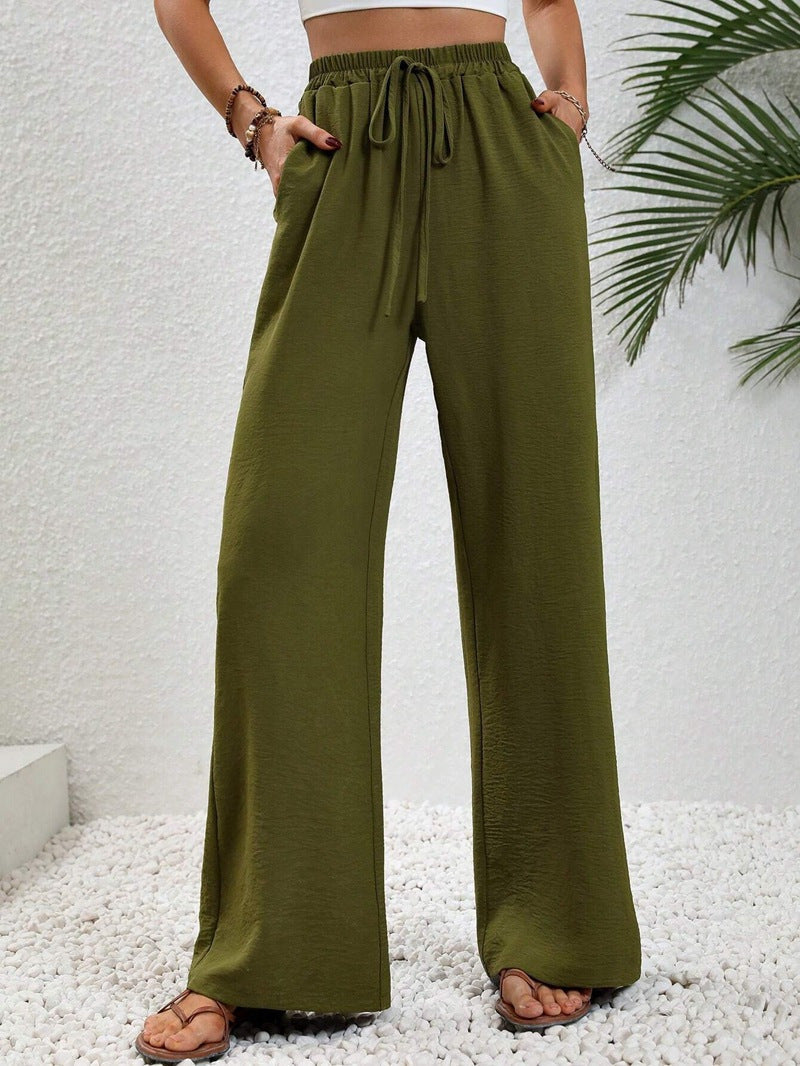 Women's Wide Leg Trousers with Draped Tailored Fit, view 3 of 12