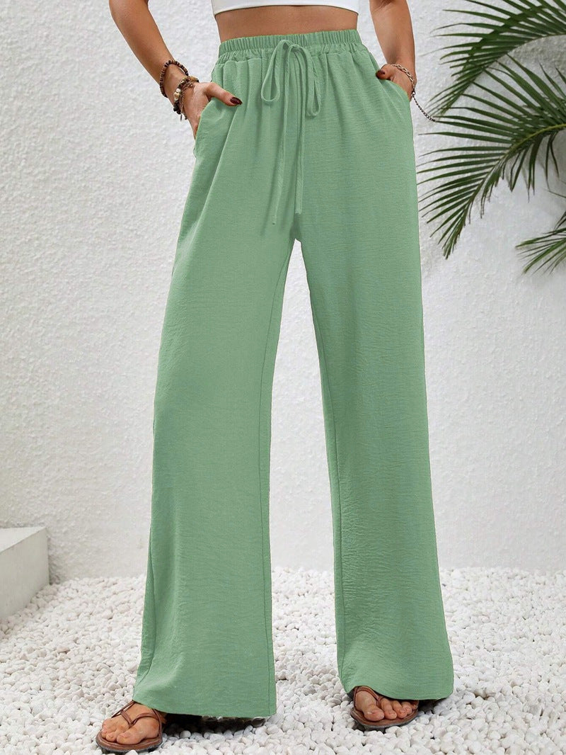 Women's Wide Leg Trousers with Draped Tailored Fit, view 4 of 12