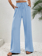Women's Wide Leg Trousers with Draped Tailored Fit, view 8 of 12