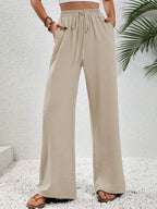 Women's Wide Leg Trousers with Draped Tailored Fit, view 10 of 12