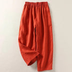 Women's Wide Leg Trousers with High Waist Linen Look, view 1 of 5