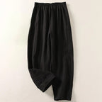 Women's Wide Leg Trousers with High Waist Linen Look, view 3 of 5