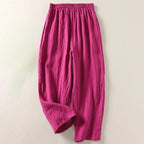 Women's Wide Leg Trousers with High Waist Linen Look, view 4 of 5