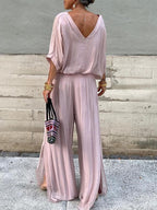 Women's Wide Leg Two-Piece Set with Relaxed Draped Fit, view 9 of 14
