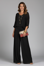 Women's Wide Leg Two-Piece Set with Relaxed Draped Fit, view 10 of 14