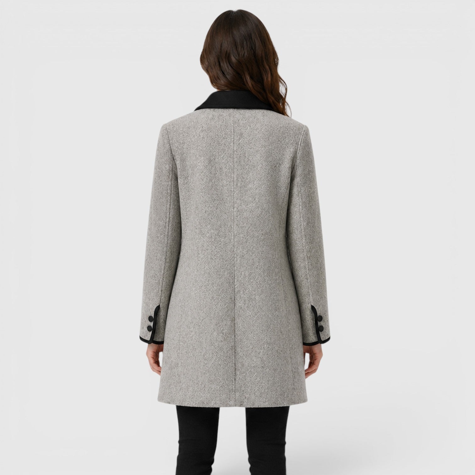 Alternate product view 4 of women's Wool Coat with double-breasted contrast collar.