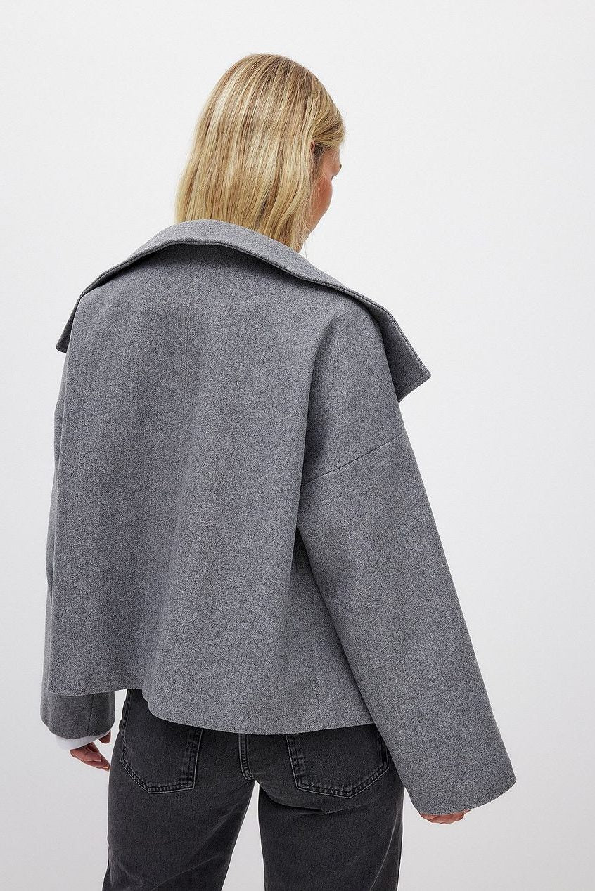 Women's wool jacket, double breasted cropped coat – product image 2