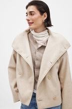 Women's wool jacket, double breasted cropped coat – product image 6