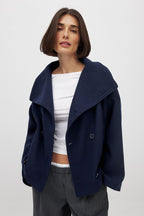 Women's wool jacket, double breasted cropped coat – product image 7