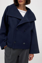 Women's wool jacket, double breasted cropped coat – product image 8