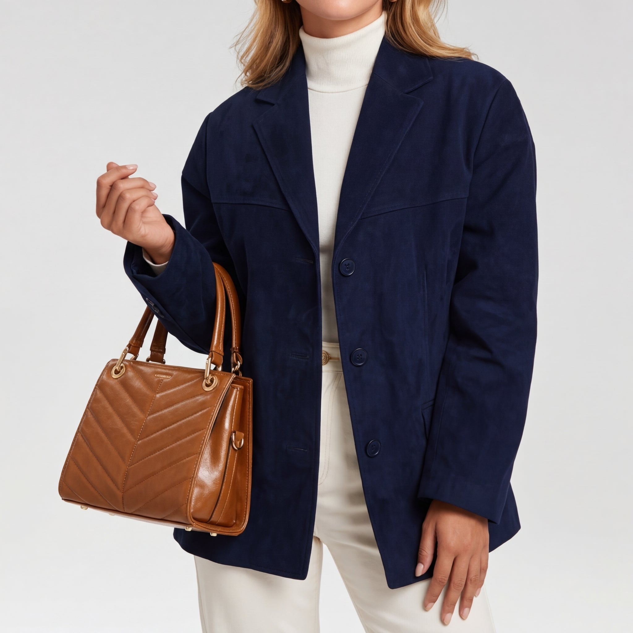 Women's Wool Overcoat with Longline Tailored Fit, view 2 of 4