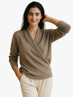 Women's Wrap Jumper with V-Neck Ribbed Knit, view 1 of 28