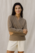 Women's Wrap Jumper with V-Neck Ribbed Knit, view 2 of 28