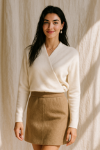 Women's Wrap Jumper with V-Neck Ribbed Knit, view 12 of 28