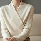 Women's Wrap Jumper with V-Neck Ribbed Knit, view 23 of 28