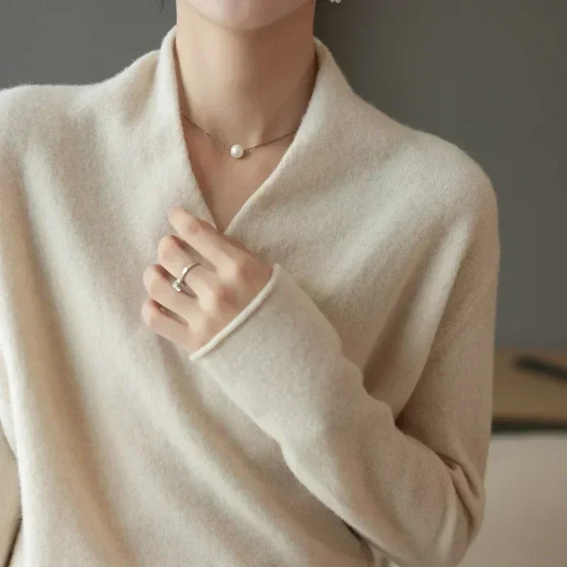 Women's Wrap Jumper with V-Neck Ribbed Knit, view 24 of 28