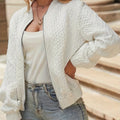 Women's Zip-Up Bomber Jacket with High Neck Design, view 9 of 10