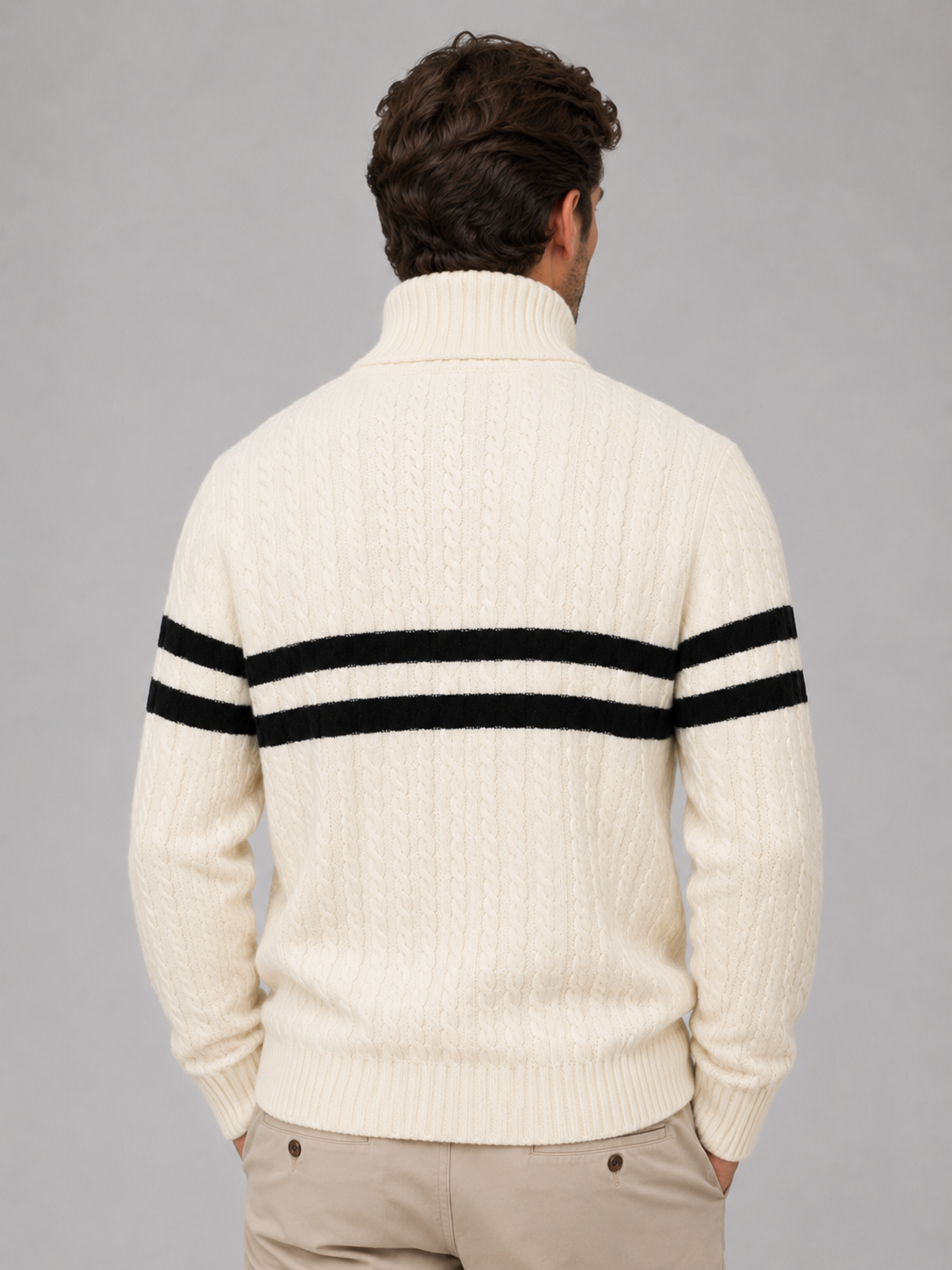 Wool half zip pullover jumper for men – product image 2