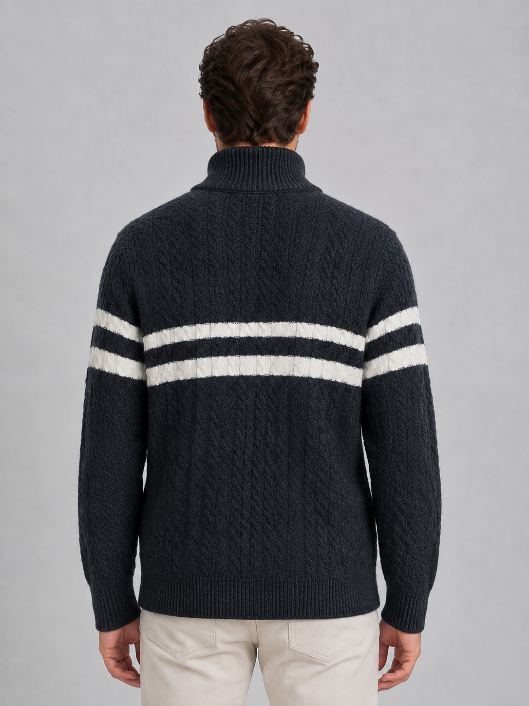 Wool half zip pullover jumper for men – product image 5